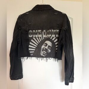 Free People long trucker denim jacket